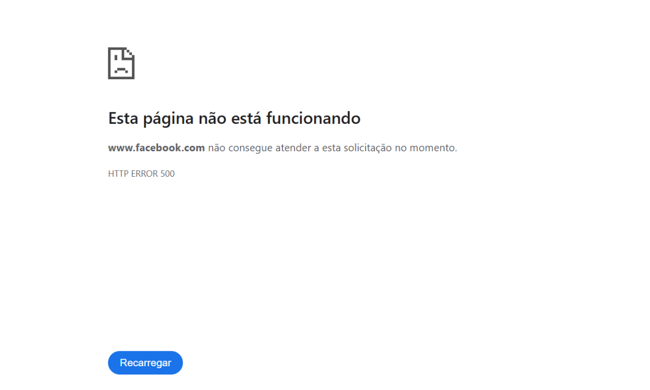 Facebook apresenta instabilidade nesta segunda-feira. Foto: Aratu On