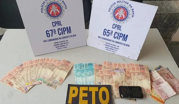 Foragido é flagrado na rodoviária de Feira de Santana com mais de 2 mil reais em notas falsas