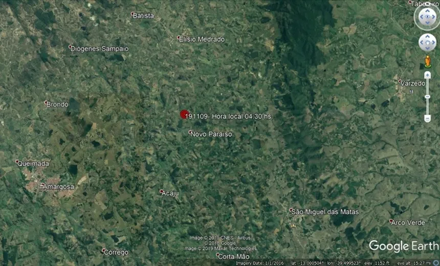 Tremor de terra é sentido em Amargosa e outras cidades baianas