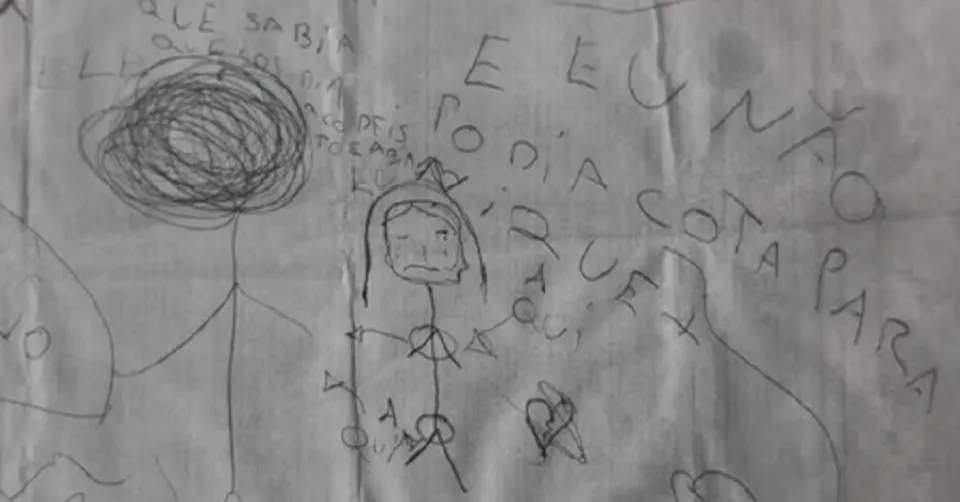 Abusada pelo tio, menina faz desenhos sobre situação e papel é descoberto pela mãe