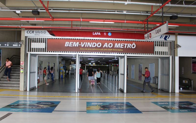 Esta&ccedil;&atilde;o da Lapa &eacute; o maior terminal de integra&ccedil;&atilde;o de Salvador, recebendo diariamente milhares de passageiros que utilizam &ocirc;nibus urbanos e o metr&ocirc; para se deslocar pela capital/Foto: Divulga&ccedil;&atilde;o / Metr&ocirc; Bahia&nbsp;