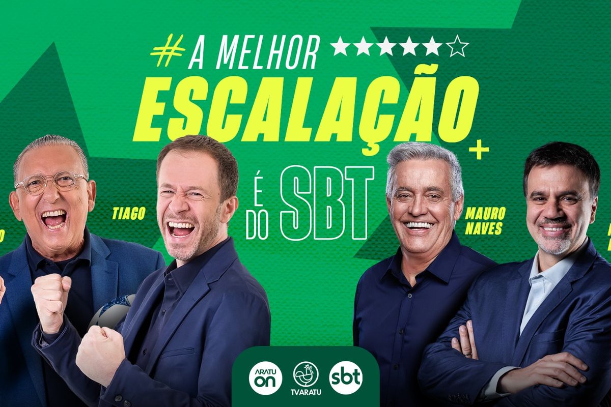 Galvão Bueno comanda a transmissão da Copa do Mundo no SBT. Foto: Reprodução | TV Aratu/SBT Sbt