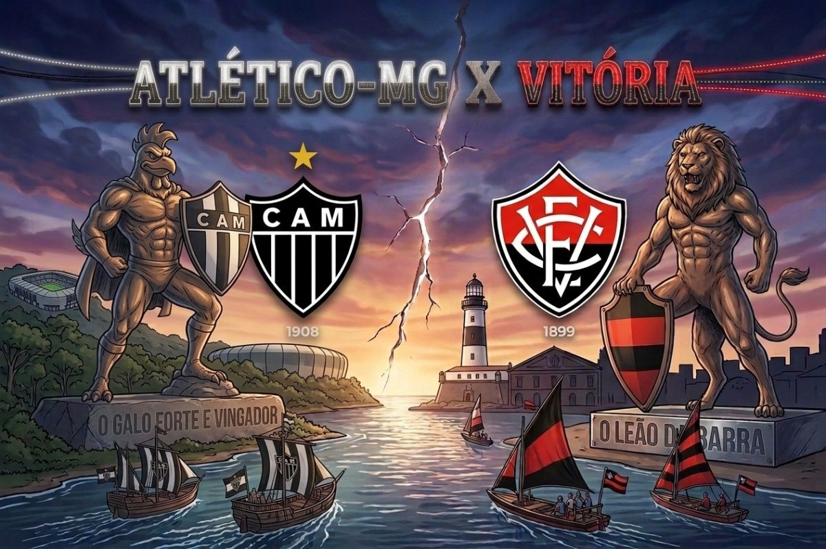 Atl&eacute;tico-MG x Vit&oacute;ria: Veja onde assistir e demais detalhes do confronto. Foto: Imagem gerada por IA