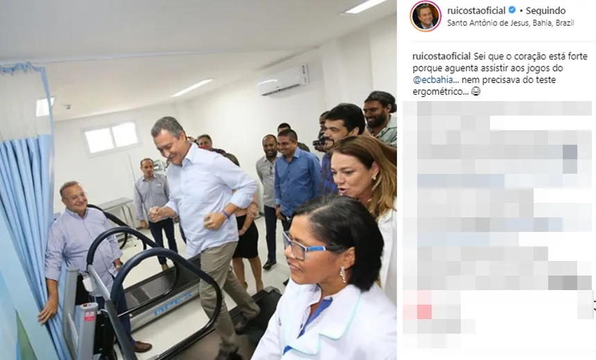 “Coração forte, aguenta os jogos do Bahia”, brinca Rui durante inauguração de Policlínica