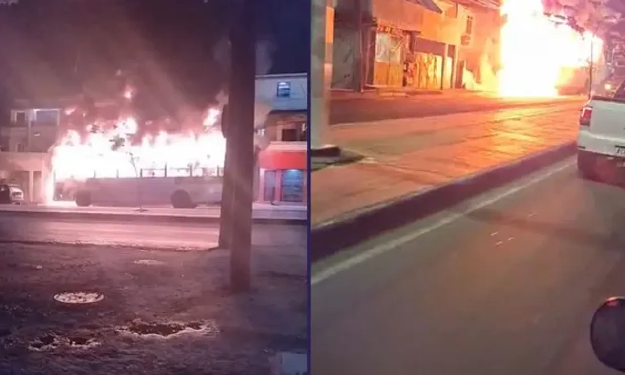 &Ocirc;nibus pega fogo na Suburbana. Foto: Reprodu&ccedil;&atilde;o