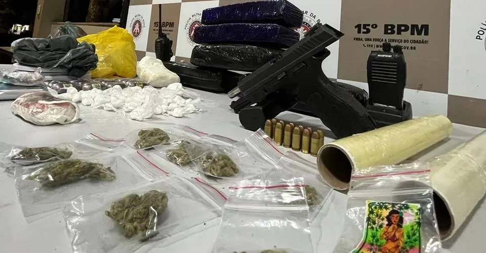 Arma de fogo e mais de 5 kg de drogas são apreendidos em Itabuna, sul da Bahia