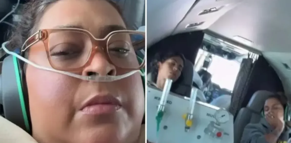 Preta Gil embarca ao lado da irmã Bela e de uma amiga rumo à nova fase do tratamento.  /  Foto: Rede Socia Preta Gil