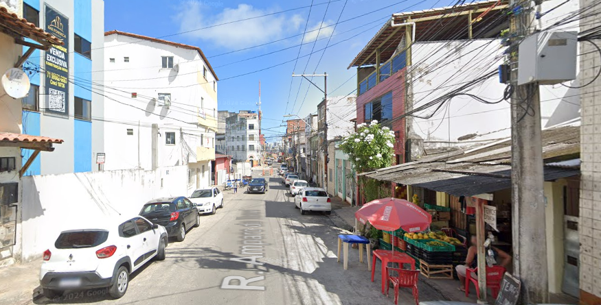 Corpo encontrado na rua Amparo do Tororó. Foto: Google Street View