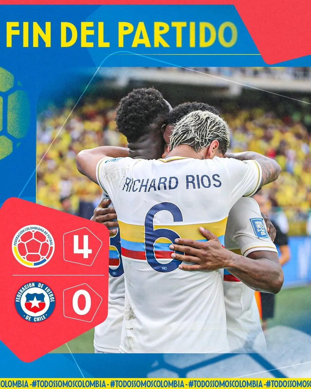 Com Arias como titular, Colômbia goleia Chile e encosta na liderança das eliminatórias da Copa
