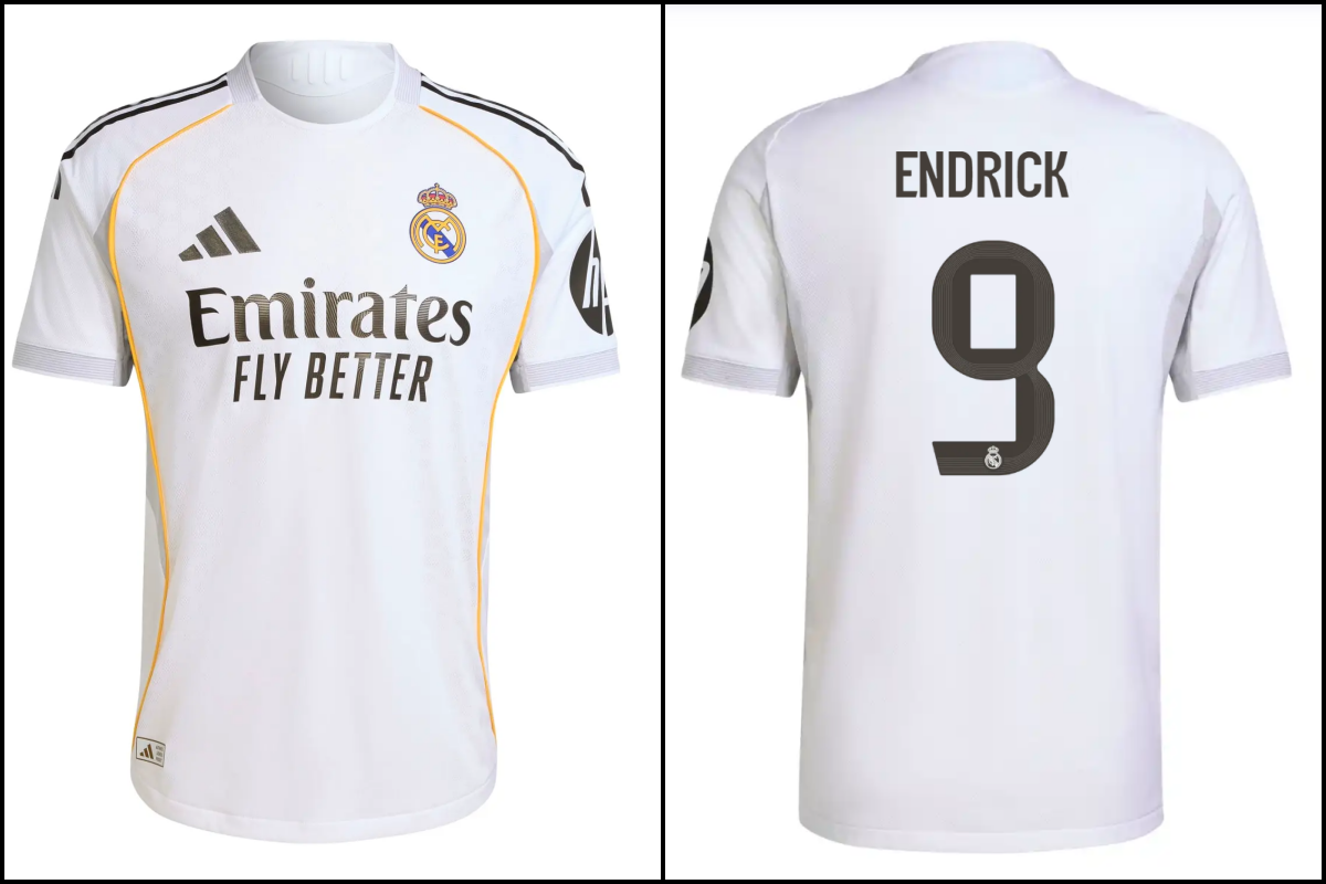 Endrick será o novo camisa 9 do Real Madrid, segundo a imprensa espanhola. Foto: Loja/Real Madrid