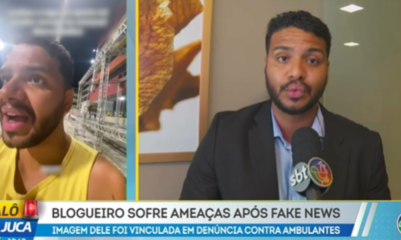 Influenciador sofre ameças após vídeo sobre pichachões de ambulantes. Foto: TV Aratu