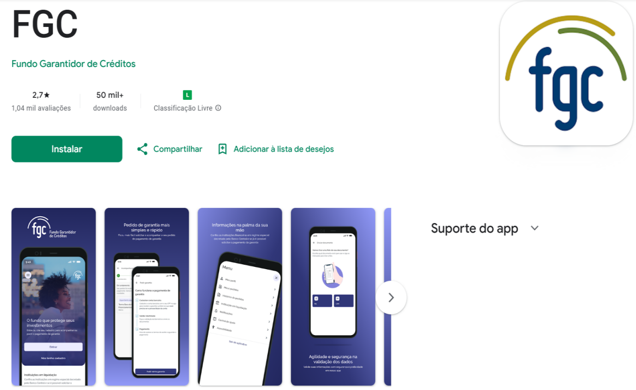 O resgate do dinheiro aplicado no Banco Master pode ser feito no app da FGC
