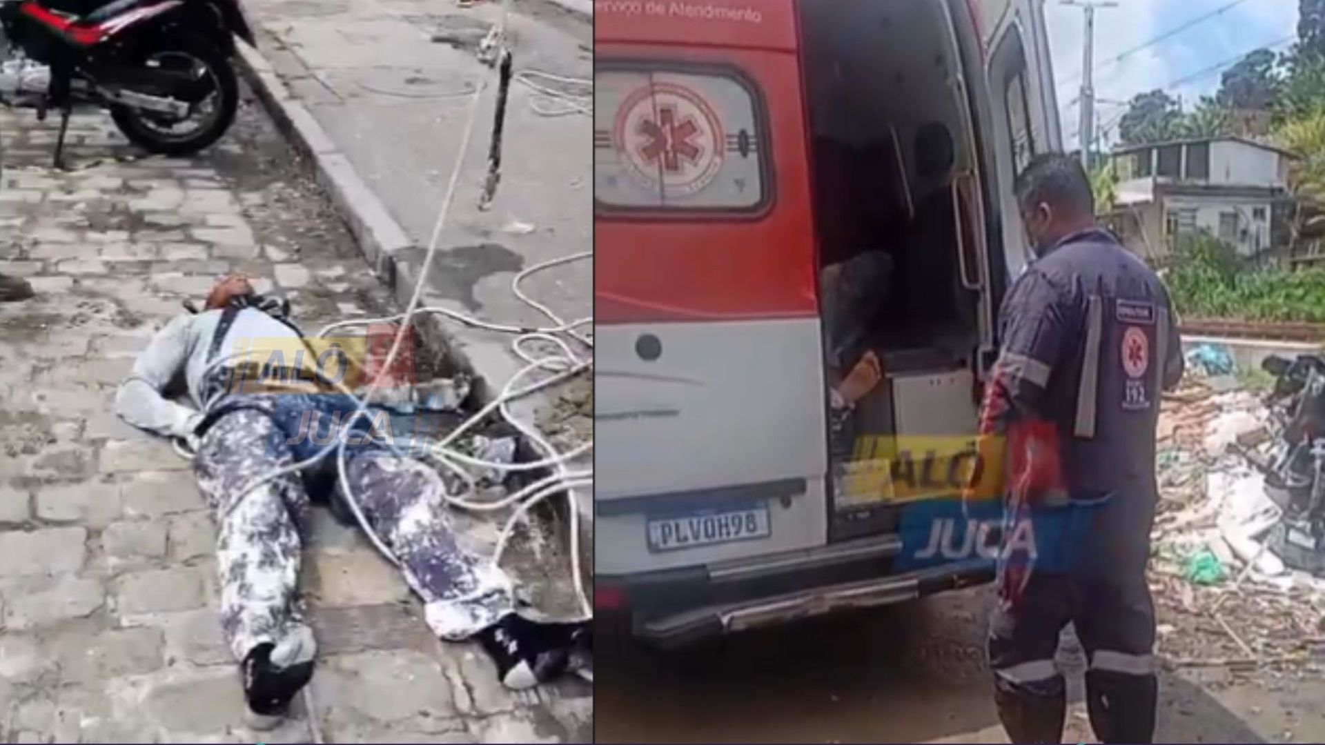 Oper&aacute;rio cai de encosta no bairro do Lobato, em Salvador; Foto: Al&ocirc; juca