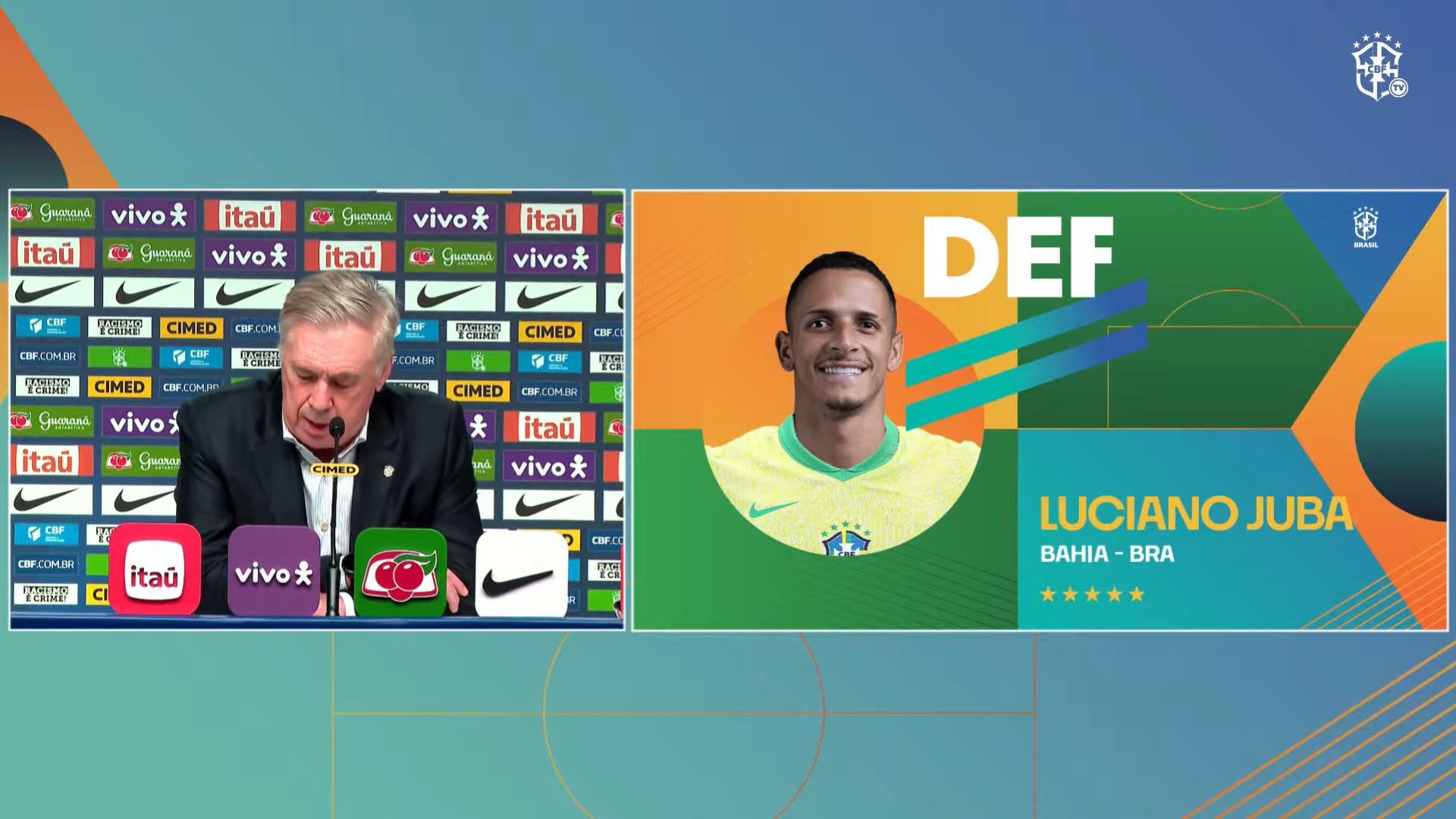 Luciano Juba, do Bahia, foi convocado para defender a Seleção Brasileira pela primeira vez