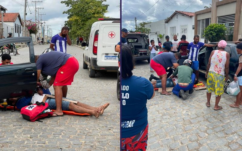 O ataque com fac&atilde;o teria sido motivado por uma desaven&ccedil;a iniciada h&aacute; cerca de 15 anos, segundo relato da pr&oacute;pria v&iacute;tima aos socorristas da Brigada &Aacute;guia Resgate/Foto: Brigada &Aacute;guia Resgate&nbsp;