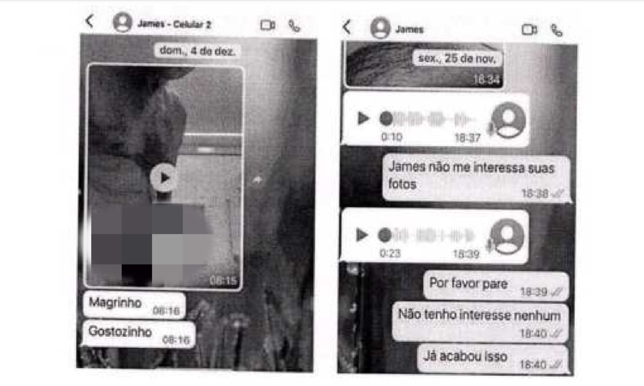 James enviava fotos e vídeos obscenos para ex-companheira. Foto: Reprodução
