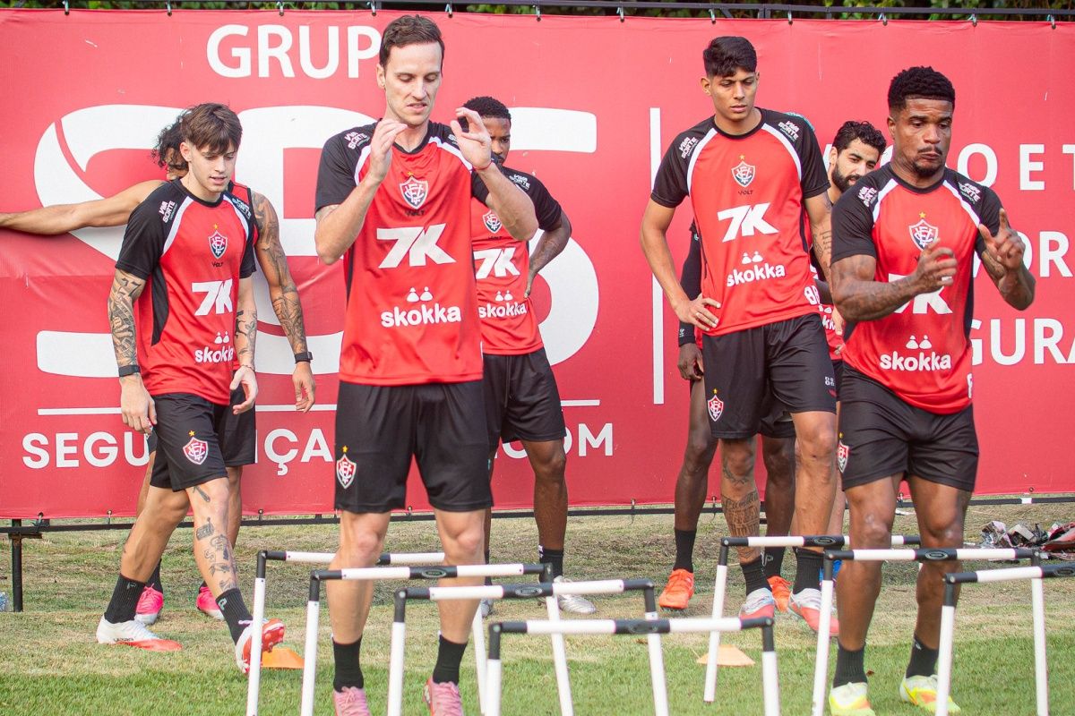 Treino do Vit&oacute;ria. Foto: Victor Ferreira/EC Vit&oacute;ria