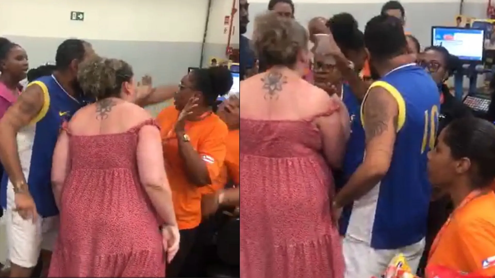 Casal agride funcionários de supermercado em Castelo Branco, em Salvador