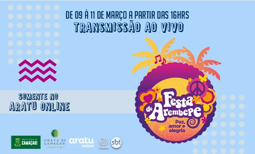 Com transmissão do Aratu Online,Lavagem de Arembepe reúne 60 atrações em quatro dias