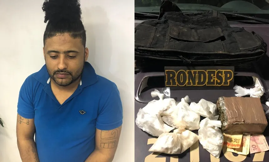Federação: Rondesp captura foragido da Justiça e apreende drogas e colete balístico 
