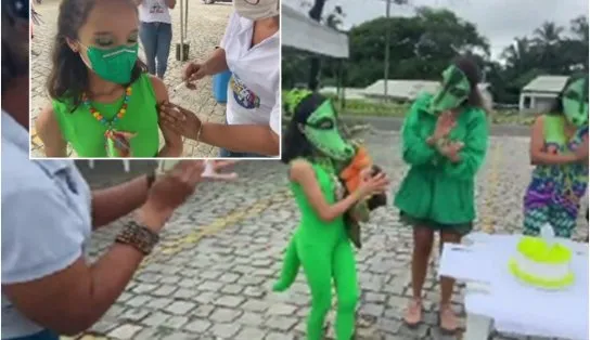 'Crocodilo eu sou': caçula de Daniela Mercury faz 12 anos com "festa do jacaré" e 1ª dose da vacina contra Covid; vídeo