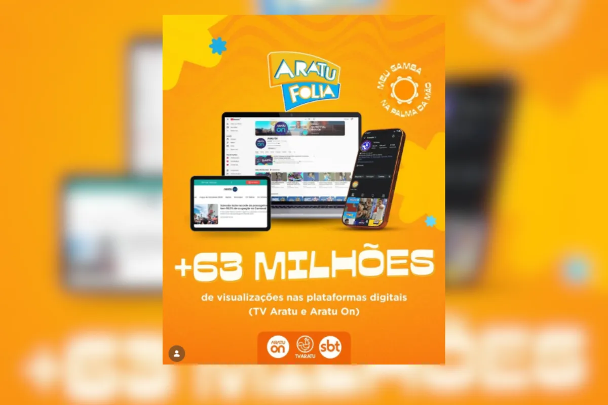 Aratu Folia ultrapassa 63 milhões de visualizações no Carnaval
