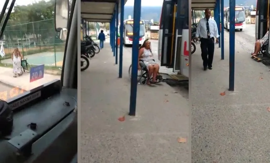 Vídeo flagra 'cadeirante' caminhando na calçada e depois embarcando em ônibus