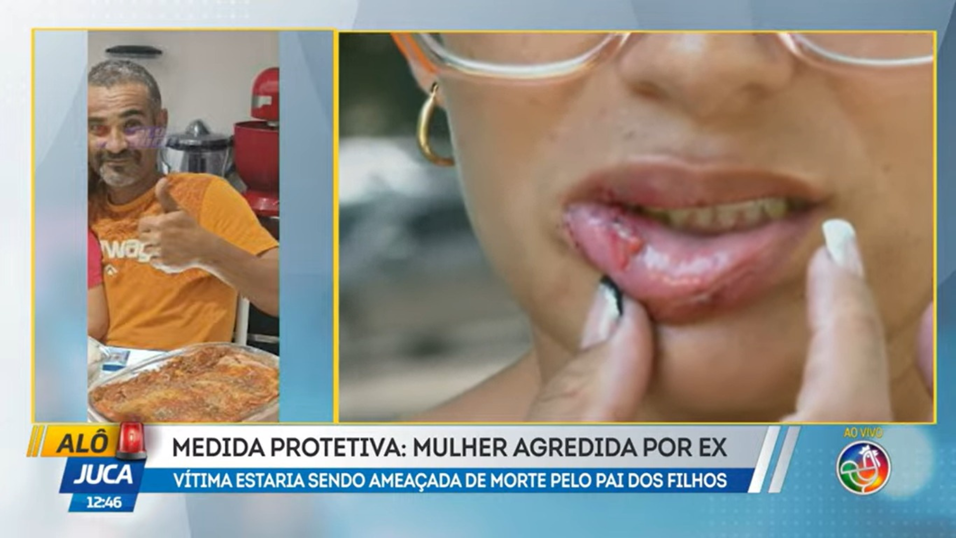 Mulher é espancada na porta de caso por ex-companheiro. Foto: Reprodução| TV Aratu