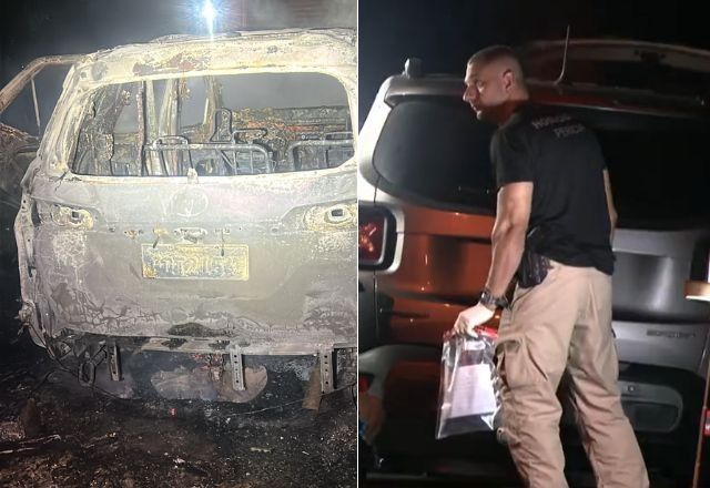 Dois Carros Usados Pelos Criminosos Foram Abandonados Nas Proximidades Do Local Da Emboscada Que Matou O Ex Delegado Ruy Ferraz Fontes  Reprodução