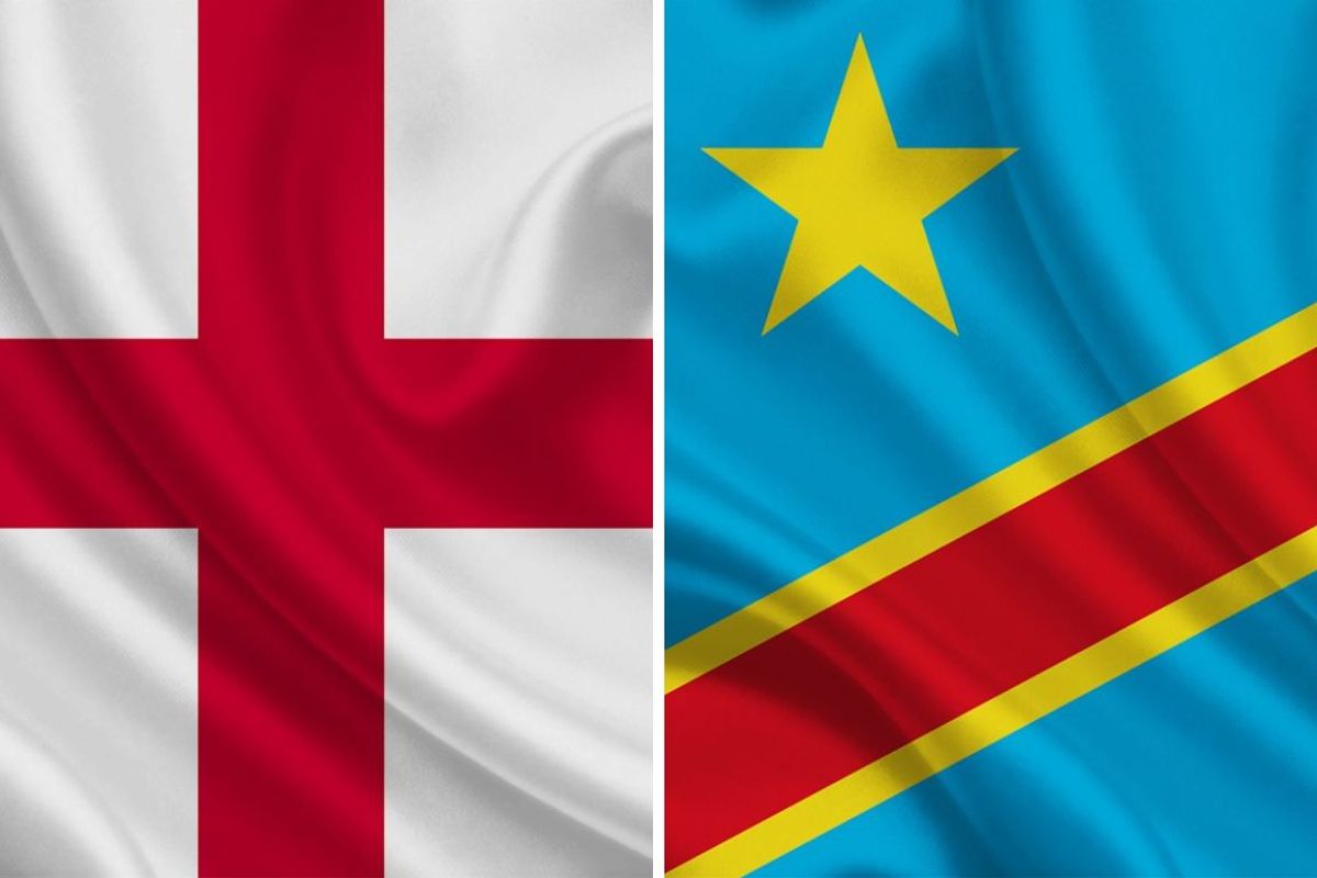 Inglaterra e Rd Congo se enfrentam nesta quarta-feira (1&ordm;) pela Copa do Mundo. Foto: Reprodu&ccedil;&atilde;o | Eco Bandeiras