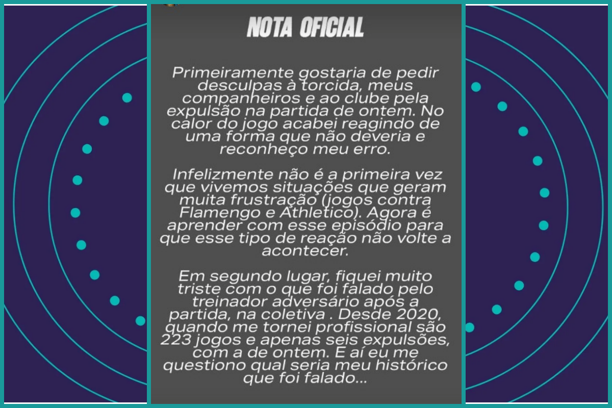 Luan C&acirc;ndido, do Vit&oacute;ria, se manifestou sobre fala de Abel Ferreira, do Palmeiras. Foto: Redes Sociais
