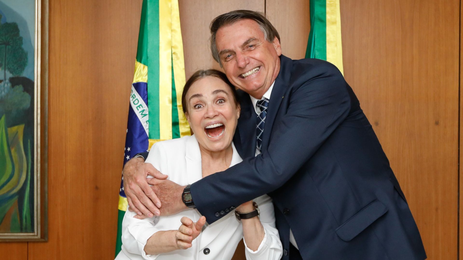 Regina Duarte e Jair Bolsonaro | Foto: Carolina Antunes