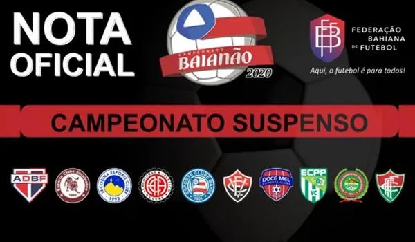 Federação Bahiana de Futebol suspende Campeonato Baiano por tempo indeterminado