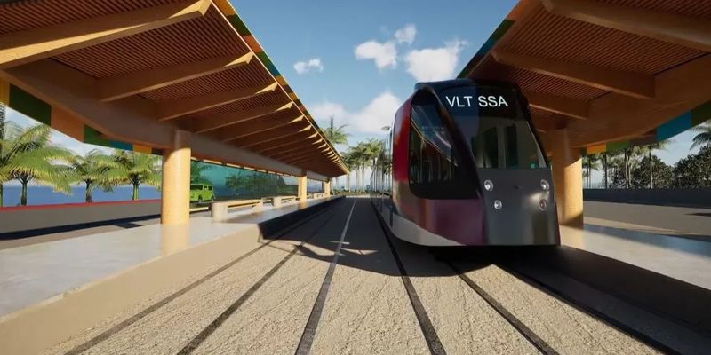 As obras do VLT da capital baiana estão em andamento em diversos trechos, com conclusão prevista para 2028/Foto: Divulgação/GOVBA