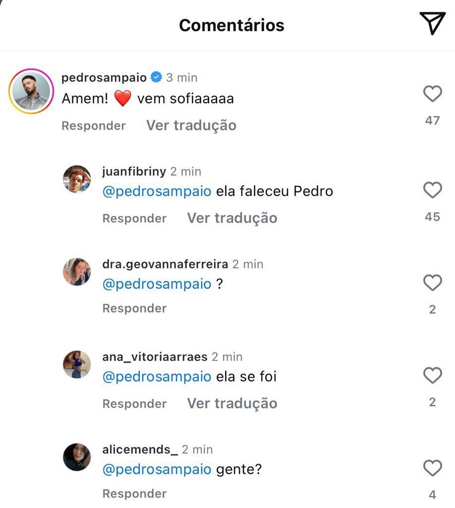 Pedro Sampaio é criticado por comentário fora do tom em publicação de Lexa. Foto: Instagram