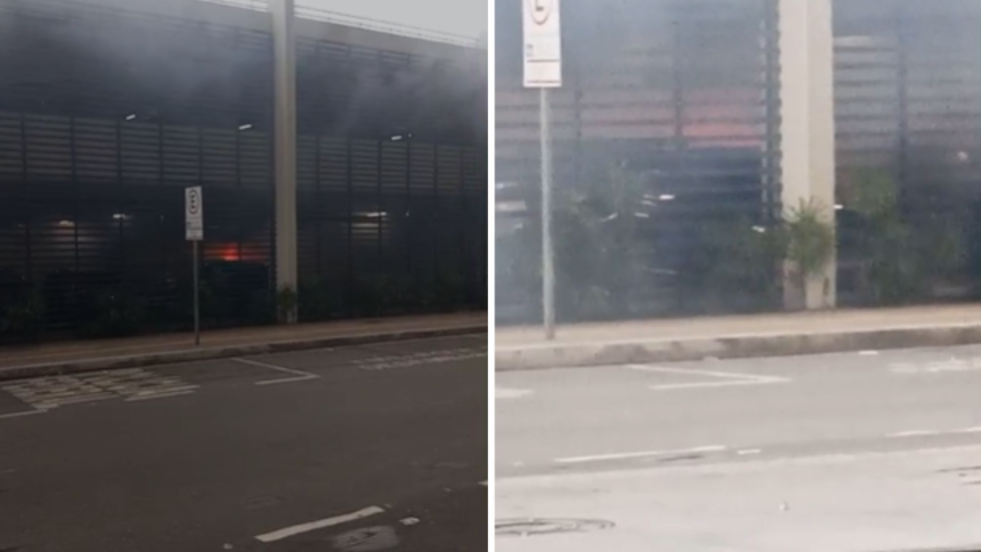 Carro pega fogo no estacionamento do Aeroporto de Salvador. Foto: Redes sociais