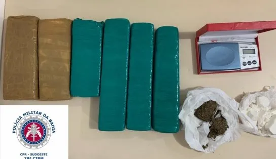 Homem é preso transportando três quilos de maconha prensada para comercialização na Bahia