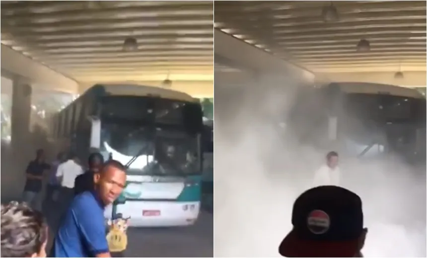Princípio de incêndio em ônibus assusta passageiros na Rodoviária de Salvador