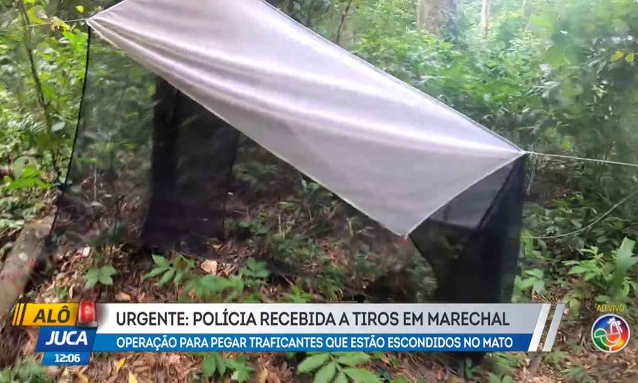 Acampamento usado por criminosos é localizado em Marechal Rondon.Foto: Reprodução