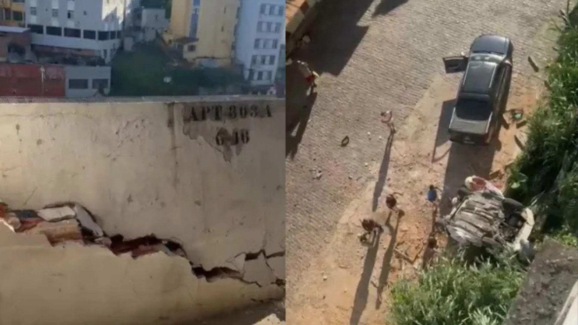 Carro cai e deixa um ferido no Mercado de Sete Portas