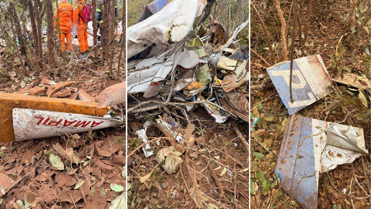 Destro&ccedil;os Do Avi&atilde;o De Pequeno Porte Que Caiu No Ms  Reprodu&ccedil;&atilde;o