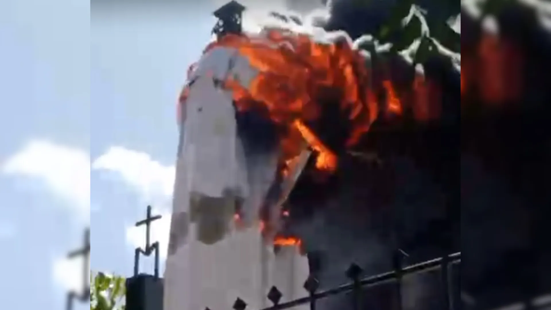 Incêndio atingiu estátua de Nossa Senhora de Fátima em Natal