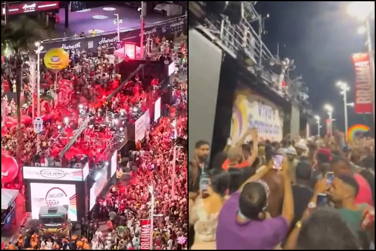 Trio de Xanddy para durante A Melhor Segunda e foliões se assustam com fumaça