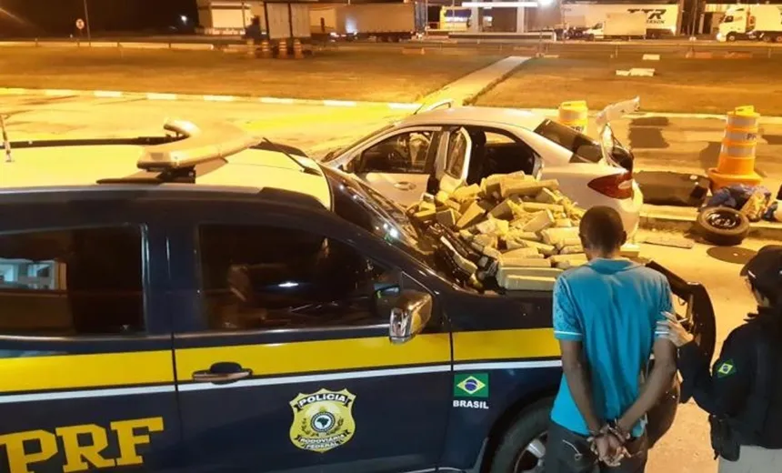 Casal é preso com mais de 500 tabletes de drogas dentro de carro na BR-116