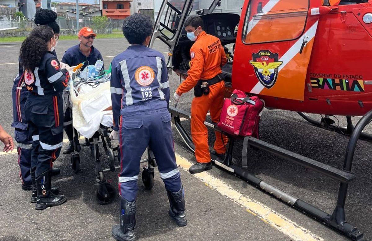 Vítima de explosão em restaurante Bahia é levada de helicóptero para ...