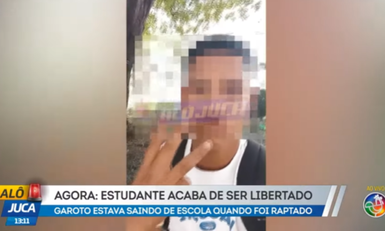 Estudante é sequestrado ao sair de escola. Foto: TV Aratu