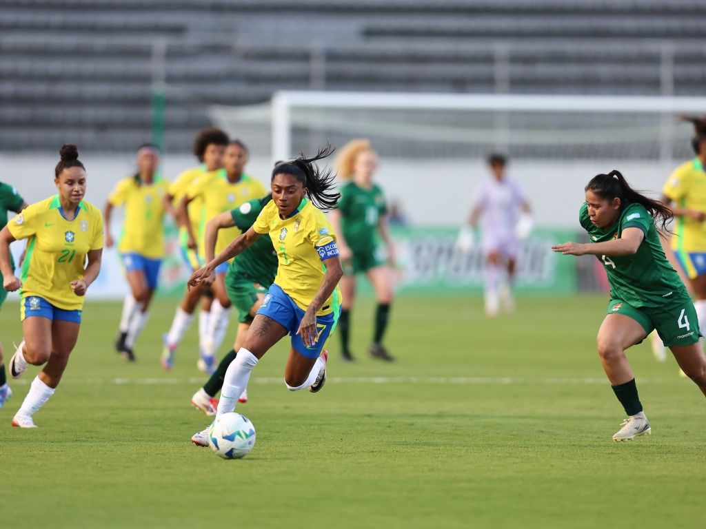 Os gols da Seleção Feminina foram marcados por Kerolin (3), Luany (2) e Amanda Gutierres. Foto: Livia Vilas Boas/CBF