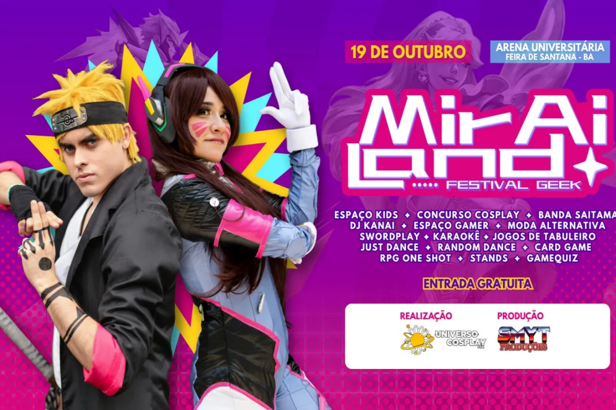 Mirai Land celebra cultura geek neste fim de semana em Feira de Santana
