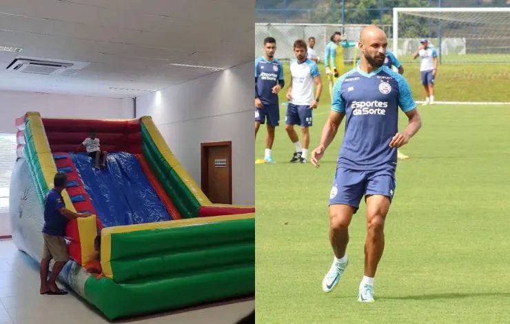 Com foco na Copa do Brasil, elenco do Bahia faz treino junto a familiares; veja fotos