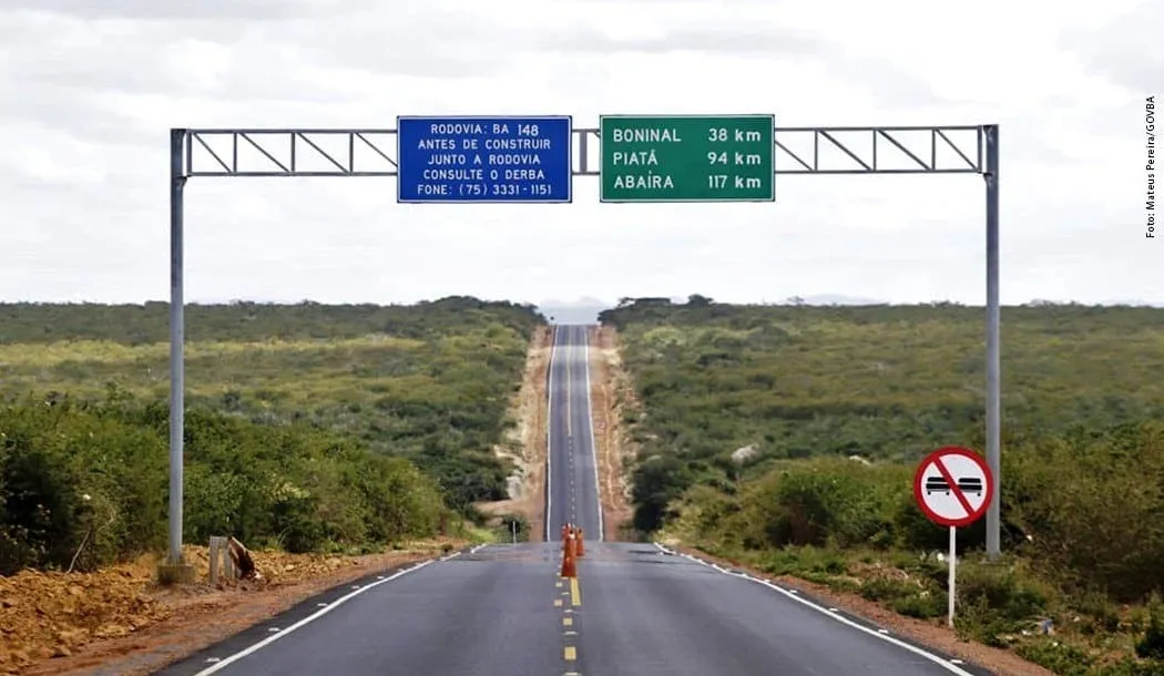 Imagem de uma rodovia baiana 